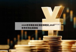 2026世预赛亚洲区赛程表地点,2026世界杯预选赛赛程