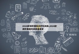 2024欧洲杯赛程出炉时间表,2024欧洲杯赛程时间表葡萄牙